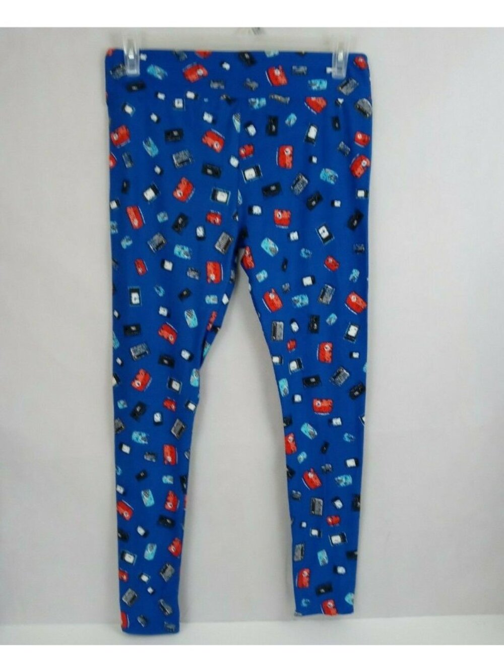 New LuLaRoe Tall & Curvy Leggings Blue With Radios Design
